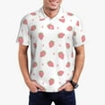 thumbnail image 1 of Daiia Hand Drawn Strawberry Pattern Men’s Polo Shirts,Solid Deck Shirt,Classic Fit, Breathable Cotton Polo for Casual and Sport Wear-4X-Large, 1 of 7