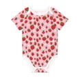 thumbnail image 1 of Daiia Hand Drawn Strawberry Printed Unisex-Baby Short Sleeve Onesies Bodysuits Baby Climbing Clothes Soft and Comfortable Romper with Expandable Shoulder Design-18 Months, 1 of 1