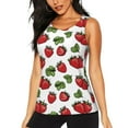 thumbnail image 1 of Daiia Hand Drawn Strawberry Printed Womens Workout Tops for Women Quick-dry Tank Tops Mesh Yoga Shirts Athletic Running Tank Tops Sleeveless Gym Clothes-Small, 1 of 7