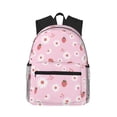 thumbnail image 1 of Daiia Hand Drawn Strawberry School Backpack for Men Women, Unisex Large Waterproof Bookbag Schoolbag Casual Daypack for High School/College/Teens/Travel/Work Black, 1 of 8