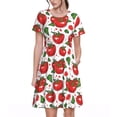thumbnail image 1 of Daiia Hand Drawn Tomatoes Print Women's Dresses 2025 Trendy Short sleeve Dresses Casual Baggy Flowy Maxi Sun Dresses, 1 of 6