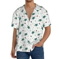 thumbnail image 1 of Daiia Hand Drawn Turtle Men's Linen Shirts Short Sleeve Casual Shirts Button Down Shirt for Men Beach Summer Wedding Shirt-Small, 1 of 6
