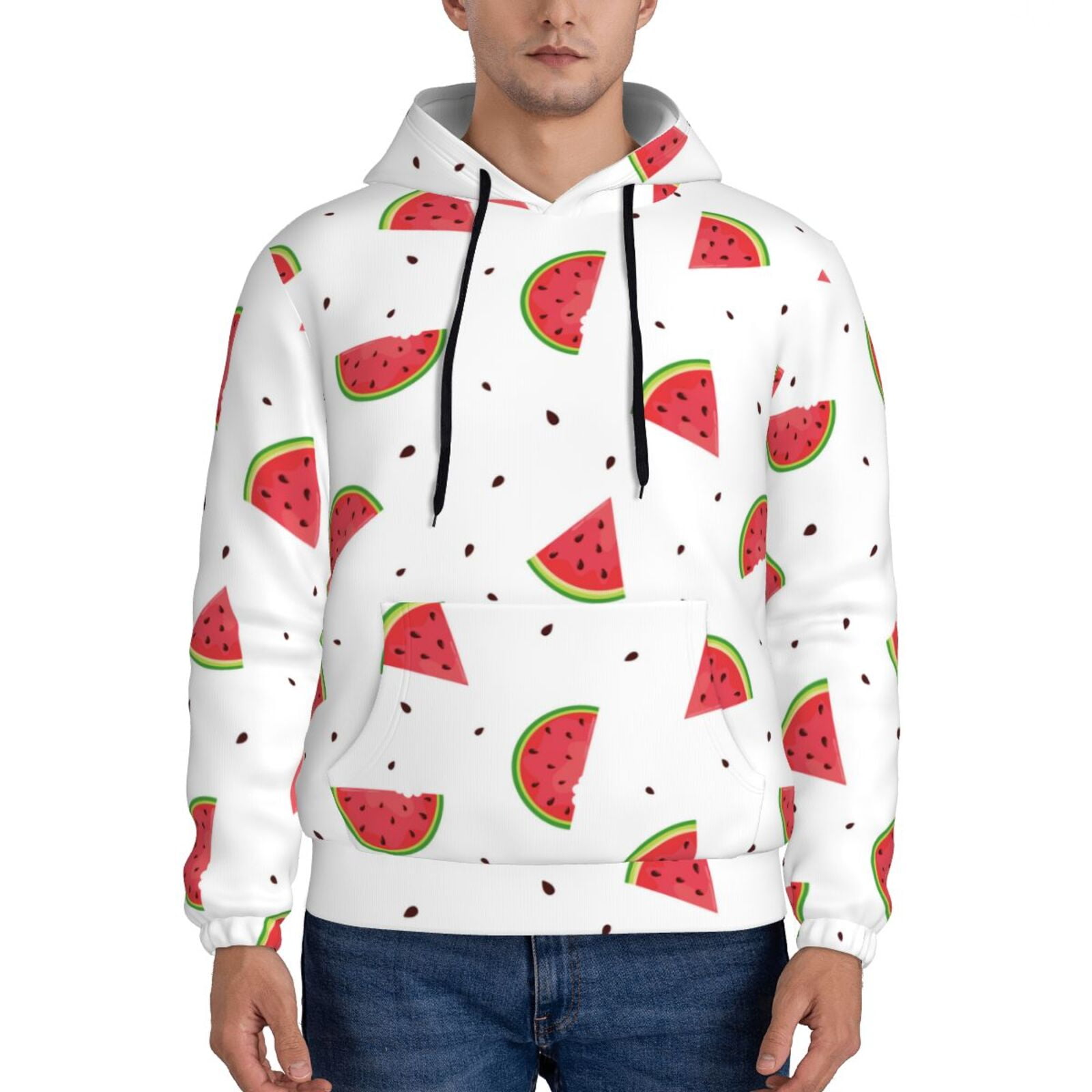 Daiia Hand Drawn Watermelon for Men's Fashion Hoodies & Sweatshirts