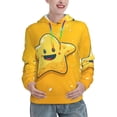 thumbnail image 1 of Daiia Happy Cartoon Star Pattern Women's Fashion Hoodies & Sweatshirts with Kangaroo Pocket Hooded Sweatshirt with Eye-catching Drawstrings-Medium, 1 of 7