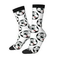 thumbnail image 1 of Daiia Happy Football Print Crew Socks – Soft Breathable Long Socks for Men & Women, Moisture-Wicking & Comfortable Daily Wear Socks, One-Size Fits Most (US 5-11), 1 of 6
