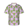 thumbnail image 1 of Daiia Happy Frogs1 Hawaiian Shirt for Men Gentle Cotton Regular Short Sleeve Casual-Medium, 1 of 9