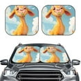 thumbnail image 1 of Daiia Happy Goat In Meadow 2PCS Car Windshield Sun Shade, Foldable Sun Shield for Car Front Window, Auto Sun Blocker Visor Protector Universal for Truck SUV Pickup-Large, 1 of 7