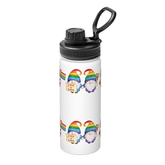 Daiia Happy Pride Gnome Printed 18 OZ Sports Insulated Kettle Drinking Cup Water Bottle Stainless Steel Kettle Portable Cup For Gym