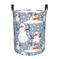 thumbnail image 1 of Daiia Happy Snowmen Snowfall Round Laundry Basket with Handles Thickened Waterproof Circular hamper,Dirty Clothes Storage Basket for Bedroom,Bathroom,College Dorm-Medium, 1 of 6