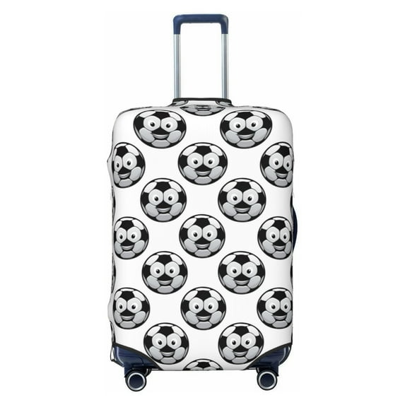 Daiia Happy Soccer Luggage Cover, Thickened Washable Travel Luggage Covers, Elastic Unique Baggage Covers for 18-20 inch Luggage-Large