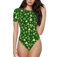 thumbnail image 1 of Daiia Happy St. Patrick'S Day Women'S Crew Neck Short Sleeve Slim Fit T Shirts Tops Basic Bodysuit Leotard Clothing-X-Large, 1 of 9