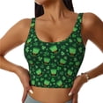 thumbnail image 1 of Daiia Happy St. Patrick's Day Printed Women's Sports Bra, Breathable Activewear Bra with U-Back Design and Removable Pads, Comfortable and Supportive for Yoga, Workout-X-Large, 1 of 8