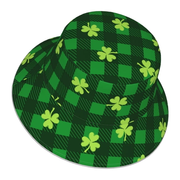 Daiia Happy St. Patrick's Day5 Pattern Bucket Hat - Trendy Cotton Sun Hat for Beach, Golf, Fishing - Fun Outdoor Vacation Boonie for Men and Women