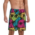 thumbnail image 1 of Daiia Hawaii Palms Mens Woven Stretch Pajama Short,Short Pajama Pants-X-Large, 1 of 7