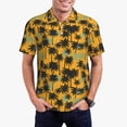 thumbnail image 1 of Daiia Hawaii Palms Pattern Men’s Polo Shirts,Solid Deck Shirt,Classic Fit, Breathable Cotton Polo for Casual and Sport Wear-Large, 1 of 7