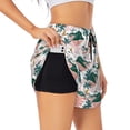 thumbnail image 1 of Daiia Hawaii Palms Pattern Women's 2 in 1 Running Shorts - Lightweight Athletic Workout Gym Yoga Shorts Liner with Phone Pockets-Medium, 1 of 7