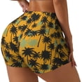 thumbnail image 1 of Daiia Hawaii Palms Pattern Women's Workout Shorts Biker Shorts - High Waisted Workout Spandex Tummy Control Gym Running Yoga Shorts-XX-Large, 1 of 8