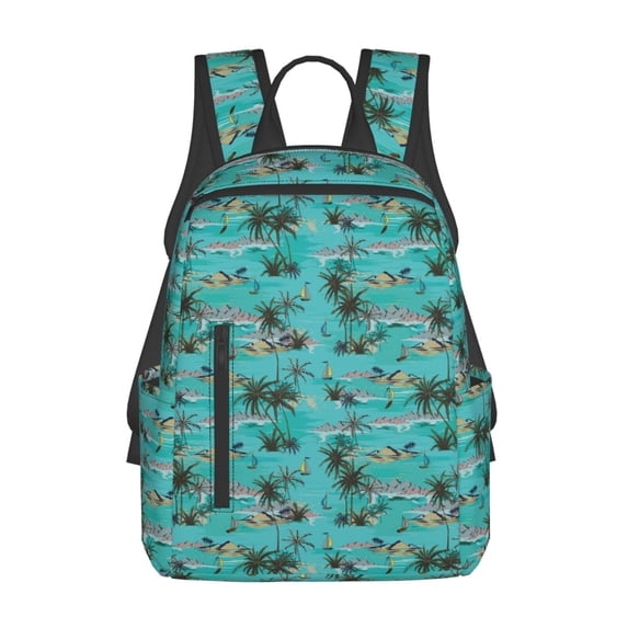 Daiia Hawaii Palms School Backpack for Men and Women Lightweight Backpack Durable Backpack Water-Resistant,Travel,Work Bag