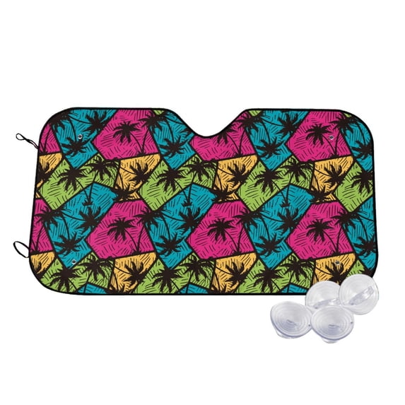 Daiia Hawaii Palms Windshield Sun Shade for Car SUV Truck ( ), Car Sun Shade Windshield, Car Shades for Front Windows, Sunshade for Car Windshield