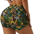thumbnail image 1 of Daiia Hawaiian Culture Symbols Pattern Women's Workout Shorts Biker Shorts - High Waisted Workout Spandex Tummy Control Gym Running Yoga Shorts-X-Large, 1 of 8