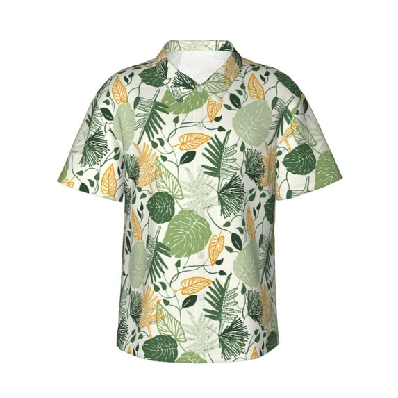 Daiia Hawaiian Style Hawaiian Shirt for Men Gentle Cotton Regular Short Sleeve Casual-3X-Large