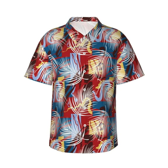 Daiia Hawaiian Style Hawaiian Shirt for Men Gentle Cotton Regular Short Sleeve Casual-3X-Large