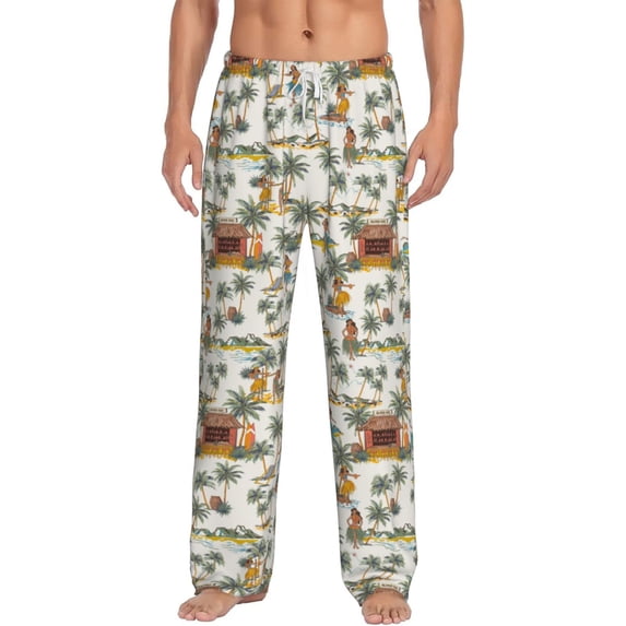 Daiia Hawaiian Style Men's Sleep Pant with Pockets and Drawstring,Pajama Pants-XX-Large