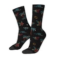 thumbnail image 1 of Daiia Hawaiian Style Print Crew Socks – Soft Breathable Long Socks for Men & Women, Moisture-Wicking & Comfortable Daily Wear Socks, One-Size Fits Most (US 5-11), 1 of 6