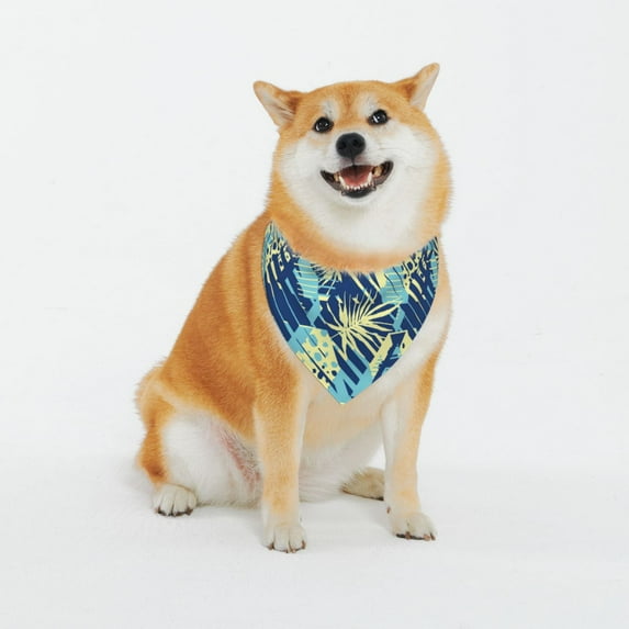 Daiia Hawaiian Style Print Pet Scarf, Adjustable Pet Bandana, Reflective Dog Bandana with Buckle, Durable Pet Accessory Fashionable Pet Neckwear-Large