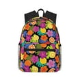 thumbnail image 1 of Daiia Hawaiian Style School Backpack for Men Women, Unisex Large Waterproof Bookbag Schoolbag Casual Daypack for High School/College/Teens/Travel/Work Black, 1 of 8