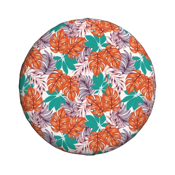 Daiia Hawaiian Style Tire Covers , Travel Trailer Camper Truck SUV Motorhome Waterproof Wheel Cover, Sun Rain Snow Protector-15 inch