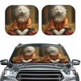 thumbnail image 1 of Daiia Haystack Meditating Cat 2PCS Car Windshield Sun Shade, Foldable Sun Shield for Car Front Window, Auto Sun Blocker Visor Protector Universal for Truck SUV Pickup-Medium, 1 of 7