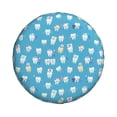 thumbnail image 1 of Daiia Healthy And Ill White Teeth Tire Covers , Travel Trailer Camper Truck SUV Motorhome Waterproof Wheel Cover, Sun Rain Snow Protector-17 inch, 1 of 8