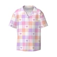 thumbnail image 1 of Daiia Heart Buffalo Plaid Men's Linen Shirts Short Sleeve Casual Shirts Button Down Shirt for Men Beach Summer Wedding Shirt-Medium, 1 of 7