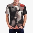 thumbnail image 1 of Daiia Heart Guinea Pig Couple Pattern Men’s Polo Shirts,Solid Deck Shirt,Classic Fit, Breathable Cotton Polo for Casual and Sport Wear-Small, 1 of 7