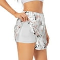 thumbnail image 1 of Daiia Heart Panda Pattern Women's 2 in 1 Running Shorts - Lightweight Athletic Workout Gym Yoga Shorts Liner with Phone Pockets-X-Large, 1 of 7