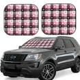 thumbnail image 1 of Daiia Heart Plaid 2PCS Car Windshield Sun Shade, Foldable Sun Shield for Car Front Window, Auto Sun Blocker Visor Protector Universal for Truck SUV Pickup-Large, 1 of 7