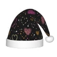 thumbnail image 1 of Daiia Heart and Stars Print Christmas Knitted Beanie Hat, Large Knit Hat Xmas Small Gifts For Boys Girls Child Infant, 1 of 6