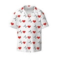 thumbnail image 1 of Daiia Heartbeat Symbol Men's Linen Shirts Short Sleeve Casual Shirts Button Down Shirt for Men Beach Summer Wedding Shirt-Large, 1 of 7