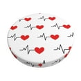 thumbnail image 1 of Daiia Heartbeat Symbol Stool Covers Round,Round Bar Stool Covers Waterproof Bar Chair Covers Washable Stool Cushion Slipcover for 12-14 Inch Chair-12 inch, 1 of 7