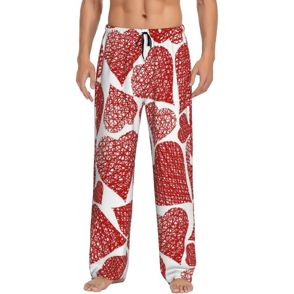 Daiia Hearts Men's Sleep Pant with Pockets and Drawstring,Pajama Pants-XX-Large