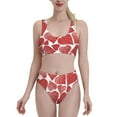 thumbnail image 1 of Daiia Hearts printed 2 piece Swimsuit Bikinis for Women High Waisted Racerback Bathing Suits Summer Tummy Control Scoop Neck Swimwear-Medium, 1 of 8