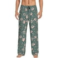 thumbnail image 1 of Daiia Hedgehogs and Flowers Men's Sleep Pant with Pockets and Drawstring,Pajama Pants-Small, 1 of 9