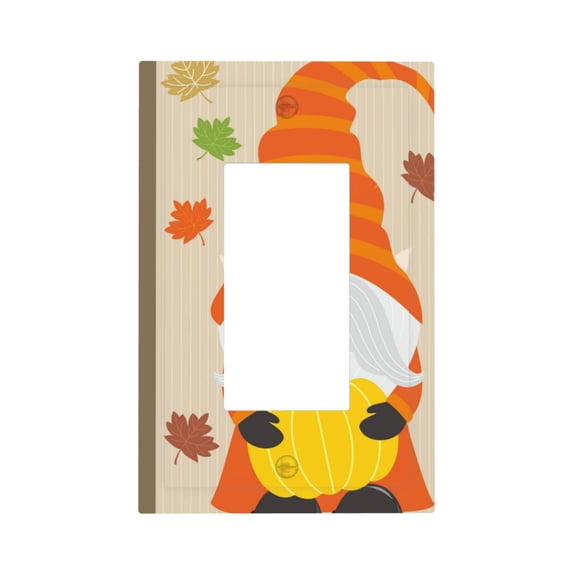 Daiia Hello Fall Gnomes 1 Pattern Decorator Wall Plate Child Safe Outlet Cover, Switch and Outlet Covers,Size 1-Gang 5.0" x3.0" , Polycarbonate Thermoplastic-Style U