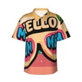 thumbnail image 1 of Daiia Hello Summer Hawaiian Shirt for Men Gentle Cotton Regular Short Sleeve Casual-Small, 1 of 9