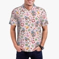 thumbnail image 1 of Daiia Hello Summer With Gnome Pattern Men’s Polo Shirts,Solid Deck Shirt,Classic Fit, Breathable Cotton Polo for Casual and Sport Wear-Medium, 1 of 9