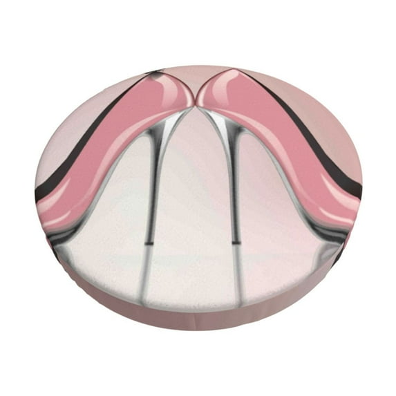 Daiia High Heel Shoes Butterfly Stool Covers Round,Round Bar Stool Covers Waterproof Bar Chair Covers Washable Stool Cushion Slipcover for 12-14 Inch Chair-13 inch