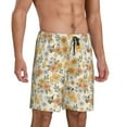 thumbnail image 1 of Daiia Hippie Bee Honeycomb Mens Woven Stretch Pajama Short,Short Pajama Pants-Medium, 1 of 9