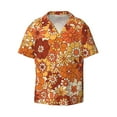 thumbnail image 1 of Daiia Hippie Flower Men's Linen Shirts Short Sleeve Casual Shirts Button Down Shirt for Men Beach Summer Wedding Shirt-3X-Large, 1 of 7