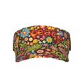 thumbnail image 1 of Daiia Hippie Peace Love Pattern Sport Sun Visor Hats Visor Cap Adjustable Empty Top Baseball Cap Cotton Ball Caps for Women and Men, 1 of 8